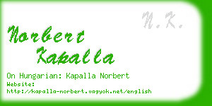 norbert kapalla business card